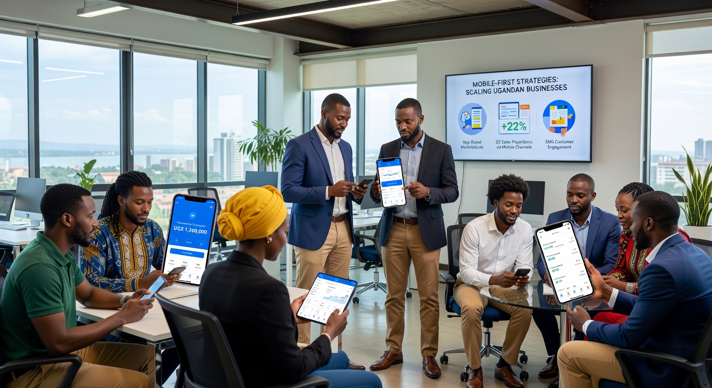 Ugandan entrepreneurs working with mobile technology
